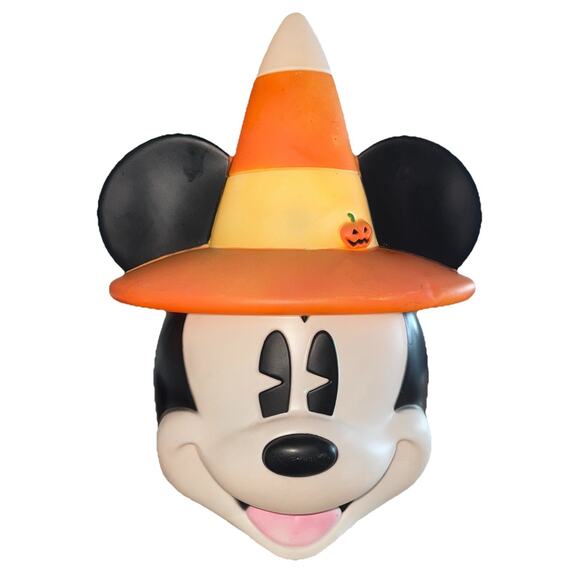 Gemmy Disney 2ft Halloween Lighted Mickey Mouse Candy Corn Hat Blow Mold Lamp - Picture 1 of 13